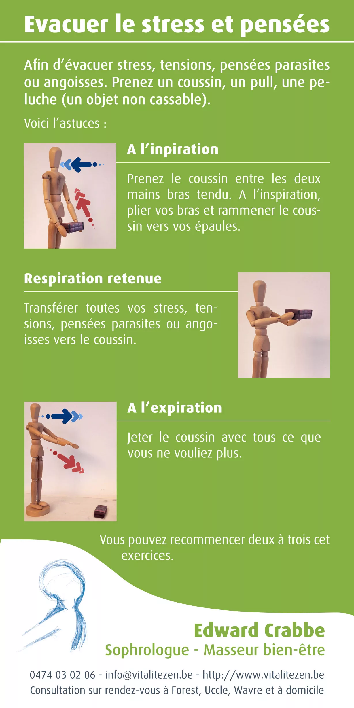 Evacuer le stress et pensées parasites ou angoisses