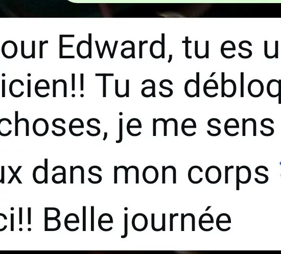 tu es un magicien !! Tu as débloqué des choses, je me sens beaucoup mieux dans mon corps
