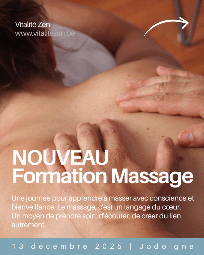 Une journée pour apprendre à masser avec conscience et bienveillance. Le massage, c'est un langage du cœur.
Un moyen de prendre soin, d'écouter, de créer du lien autrement.