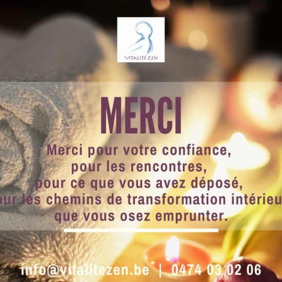 Merci pour votre confiance | Vitalité Zen